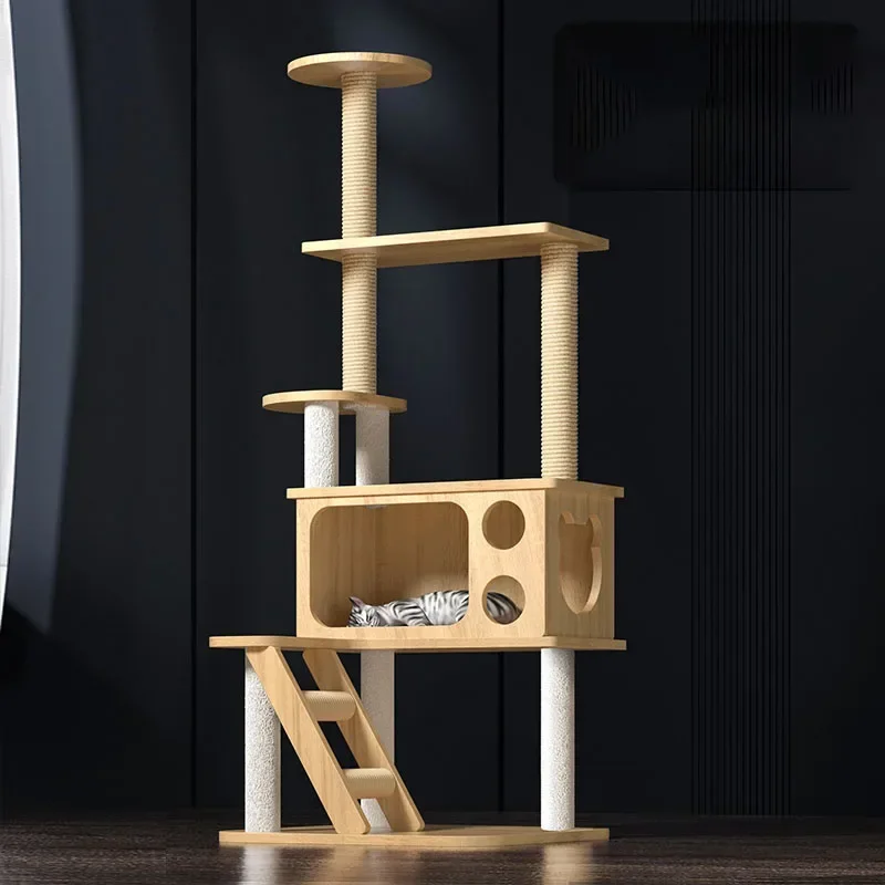 House Bed Villa Cat Accessori Scaffale Interattivo Condominio Scratching Castle Playground Cat Tree Toy Torre Para Gatos Prodotti Per Animali Domestic
