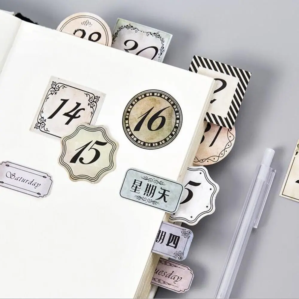 Creativo Scrapbook Decorazione Notebook Sticker Word Number Sealing Sticker Album Stickers Vintage