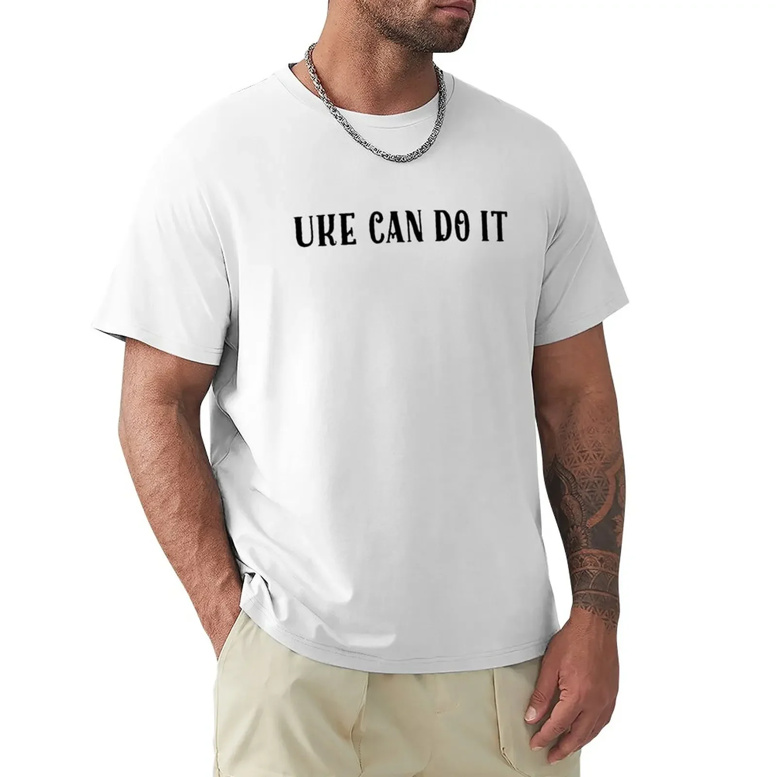 Uke Can Do It ~ Singer Guitarist Batterista T-Shirt Sweat Vintage Plain Magliette Da Uomo