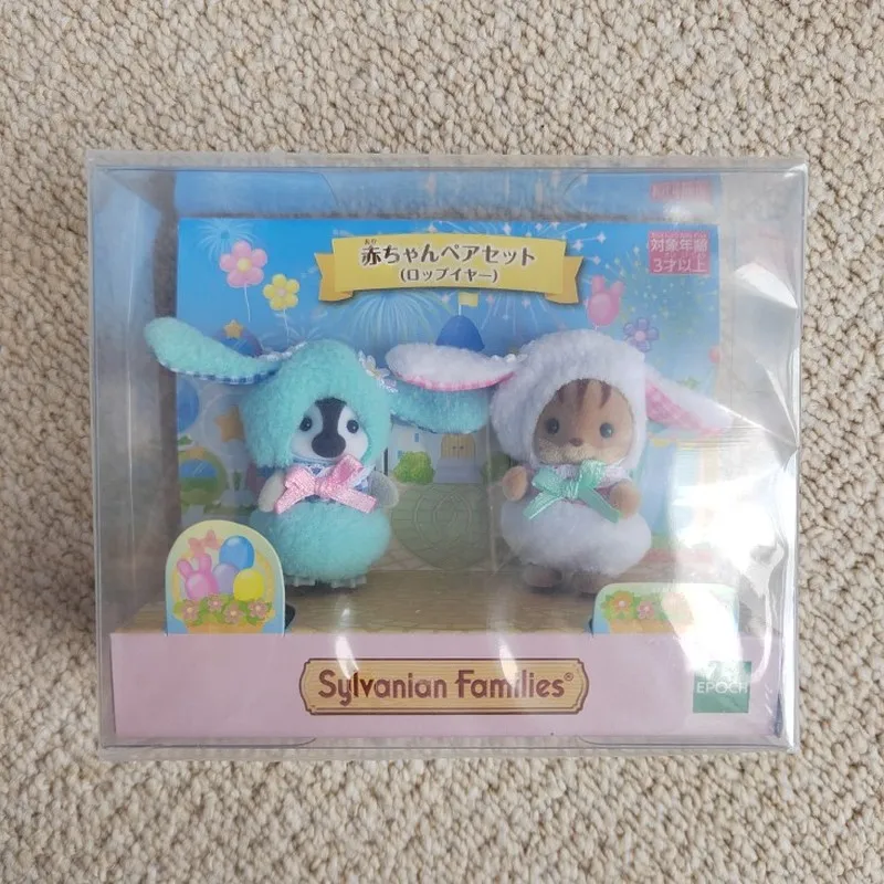 Sylvanian Family Peluche Coniglio Dalle Orecchie Lunghe Cross Dressing Baby Doll Set Dolls Play House Cute Toy Decoration Regali Per Ragazze