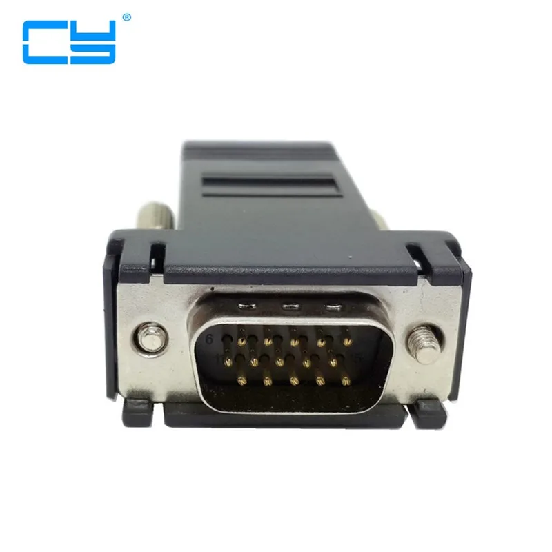 1 Pz Vga Extender Masculino De Lan Cat5 Cat6 Rj45 Adattatore De Rede Kit Cavo Femmina Conector Para Pc Portatil