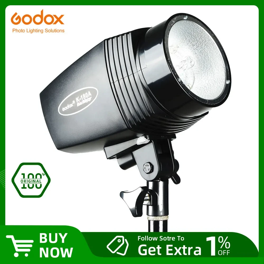 Godox K-180A Mini Master 180W Studio Strobe Photo Compact Flash Light Lamp