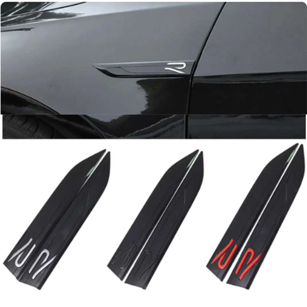 2Pcs Car Bumper Sticker Strip R Racing Emblem Badge Per Vw Touareg Jetta Golf Beetle Passat Cc Accessori