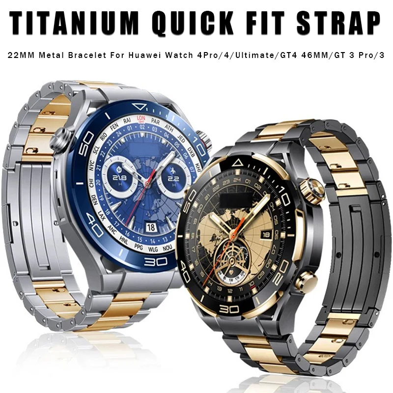 Cinturino Di Lusso In Titanio Quick Fit Per Huawei Watch 4 Pro Watch Gt4 46Mm 3 Pro Ultimate Metal Correa Per Bracciale Honor Gs Pro 22Mm