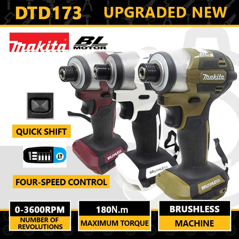 Makita Dtd173 Brushless 18V Trapano Elettrico Avvitatore A Percussione Al Litio Strumento Multifunzione Homediy Per Batteria Makita 18V