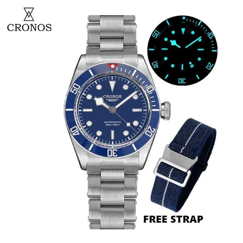 Cronos L6017 Bb58 Orologio Subacqueo 40Mm Pt5000 Automatico Meccanico Zaffiro Cristallo 20Bar Impermeabile Orologio Vintage Super Luminoso