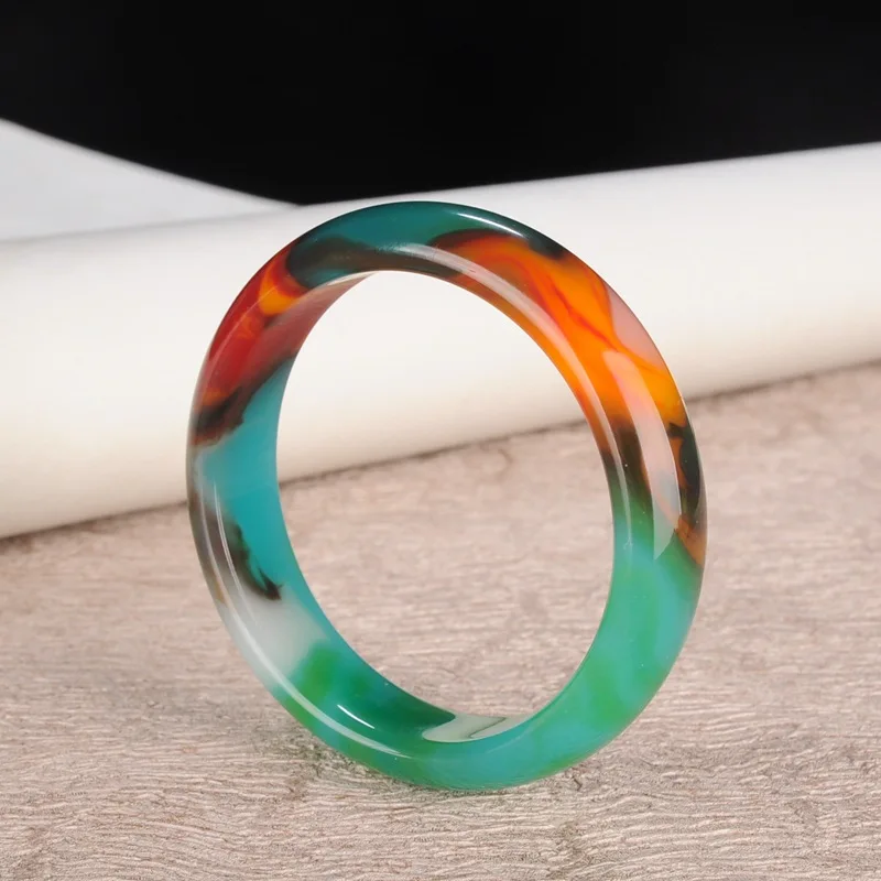 Xinjiang Gobi Golden Jade Colorful Jade Bracelet Ladies Tricolor Fashion Bracelet Jewelry