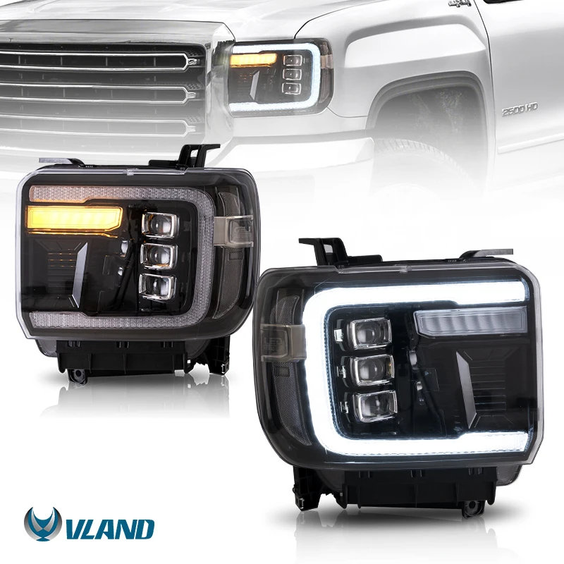 Vland Factory Full Led Head Light Car Head Lamp Sierra 1500 Assembly 2014-2018 Fari 2015-2019 Per Gmc Sierra 2500Hd 3500Hd