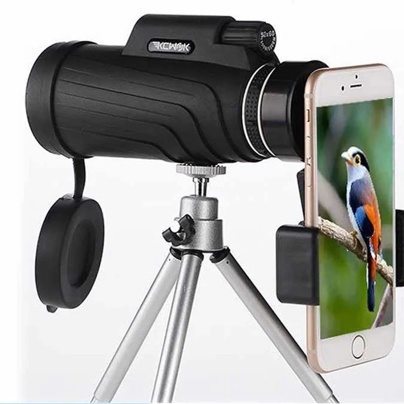Potente 40X60 Hd Telescopio Monoculare Telefono Fotocamera Zoom Starscope Treppiede Telescopio Clip Per Telefono Per Accessori Da Campeggio All'Aperto