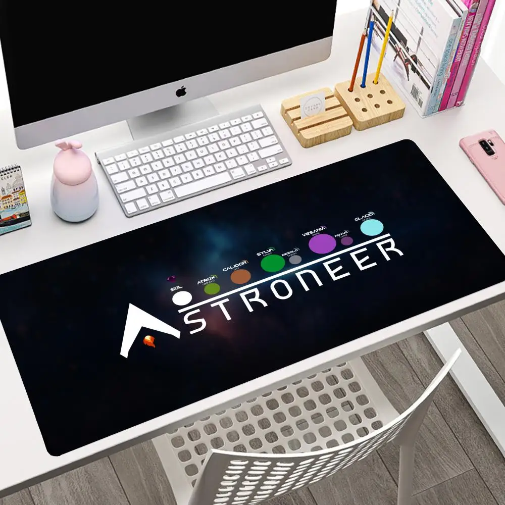 Multiplayer Space Open World Game Astroneer Mouse Pad Mouse Pad Gamer Large Size Office Desk Protector Mat Pu Leather Desk Accessories Waterproof Mous