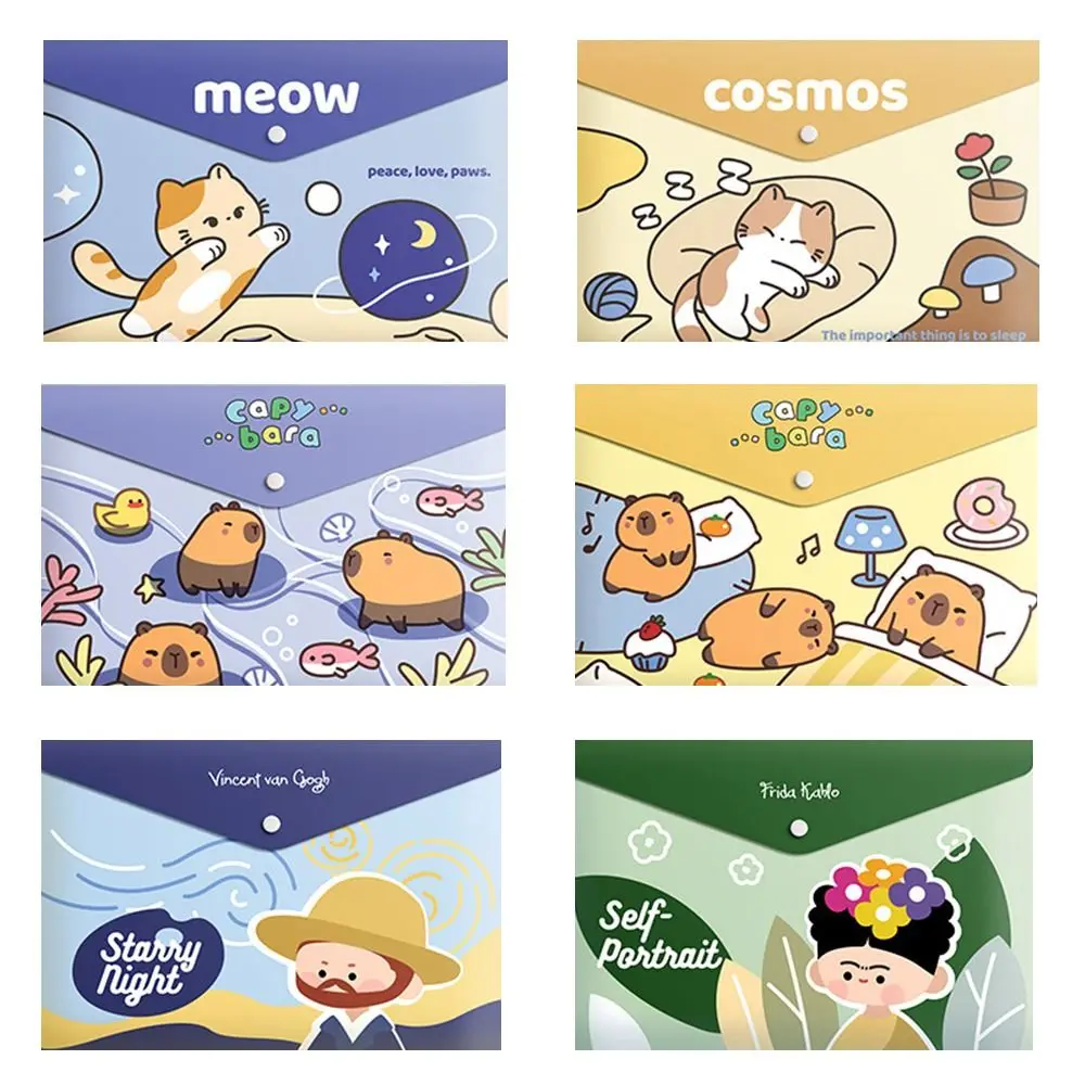 Portatile Kawaii A4 File Cartelle Borsa Cartoon Animal Document Folder Grande Capacità Impermeabile Test Paper Organizer
