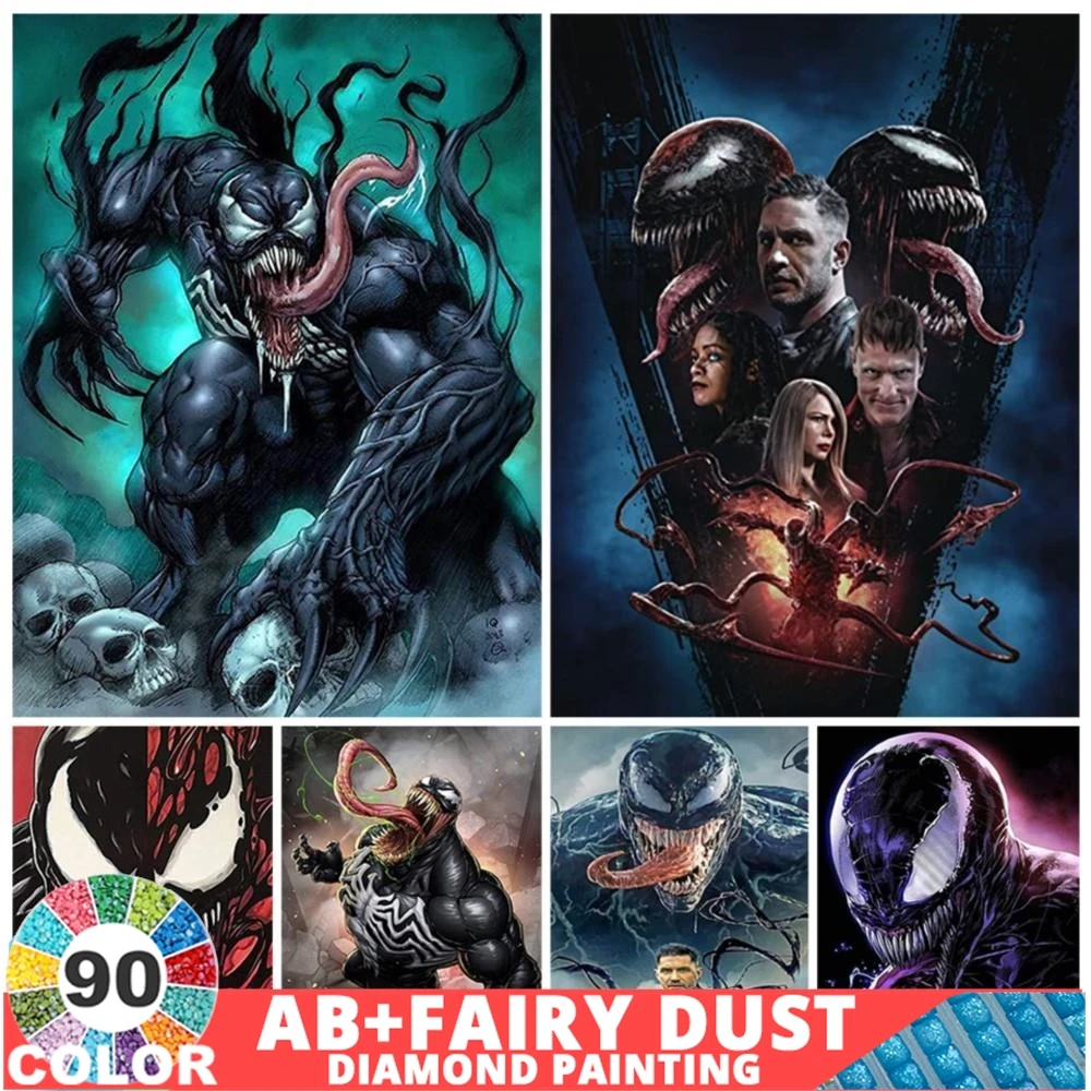 90 Colour Venom Ab Fairy Dust Diamond Painting Disney Avengers Personaggi Del Film Mosaico 5D Artigianato Fai Da Te Nuovi Arrivi Set Decor