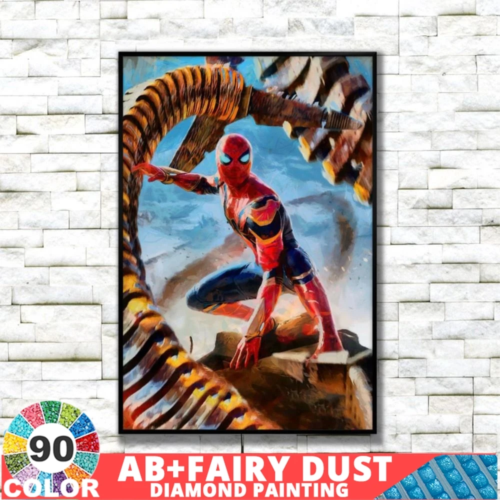 90 Colori Ab Fairy Dust Disney Diamond Painting The Spider Theme Ricamo 5D Fai Da Te Circle Photo Cross Stitch Mosaic Decor