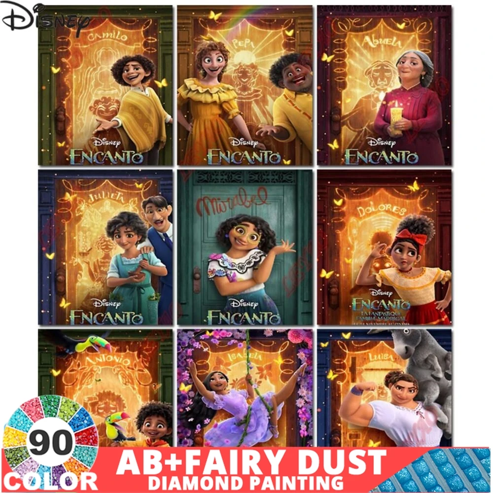90 Colori Ab Fairy Dust Disney Animation Encanto Magical Family Diamond Painting Fantasy Film Mosaic Wall Art For Kids Decor