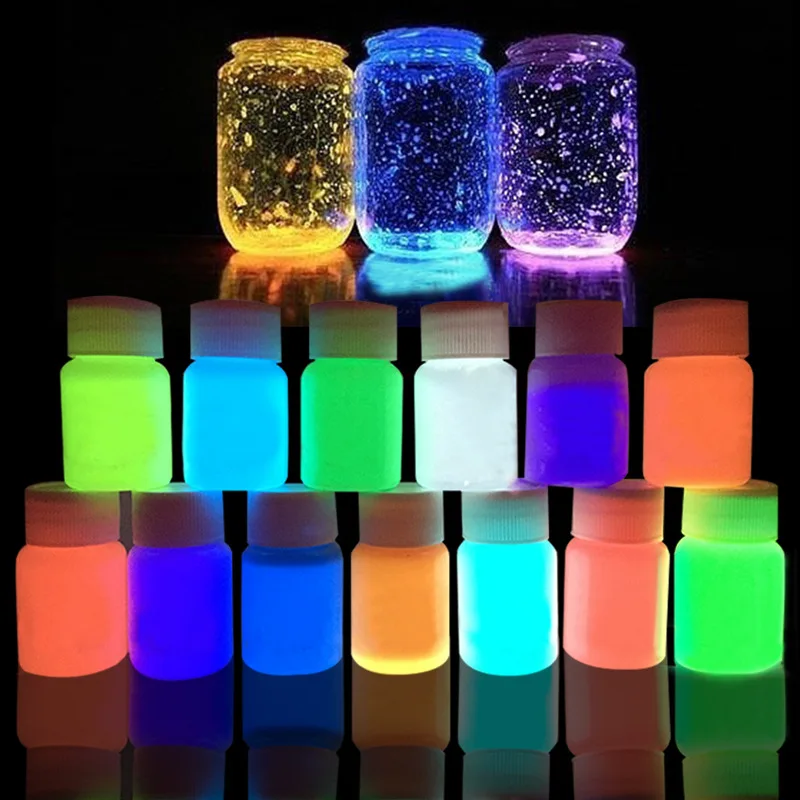 13 Colors Acrylic Paint Glow In The Dark Gold Glowing Paint Luminous Pigment Fluorescent Powder Painting For Nail Art Supplies