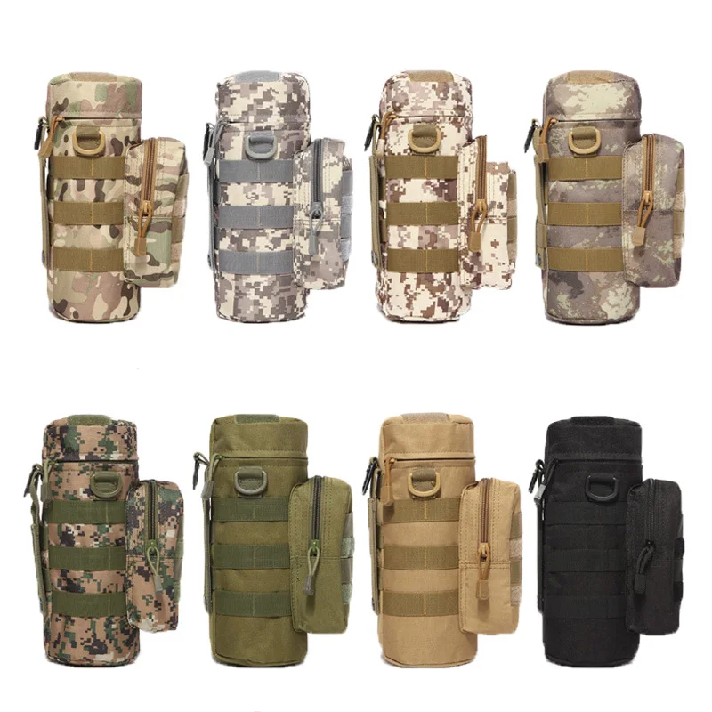 Tactical Water Bottle Pouch Portabottiglie Portatile Molle Pocket Army Gear Bag Utility Pouch Per Caccia All'Aperto Campeggio Escursionismo