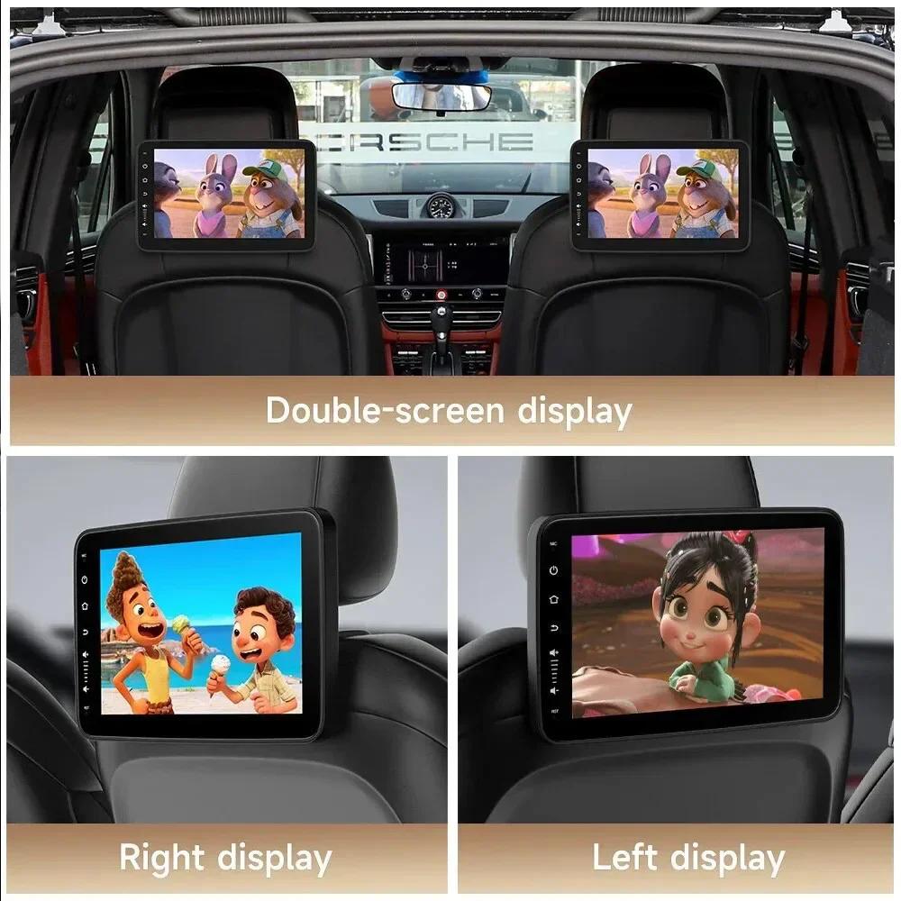 Monitor Poggiatesta Per Auto Schermi Per Tablet Wireless Carplay Android Auto Sedile Posteriore Video Tv Player Fm Bluetooth Hd Touch 4G Wifi