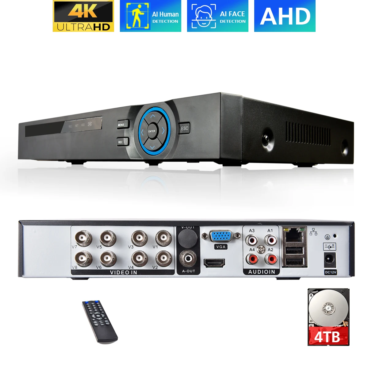 Toprohoime H.265 4Ch 8Ch Ultra Hd 4K Ahd Dvr Recorder Support Ahd 4K 8Mp 1/3 ''Sony Ccd Security Camera Kit Hdmi 4K Alarm
