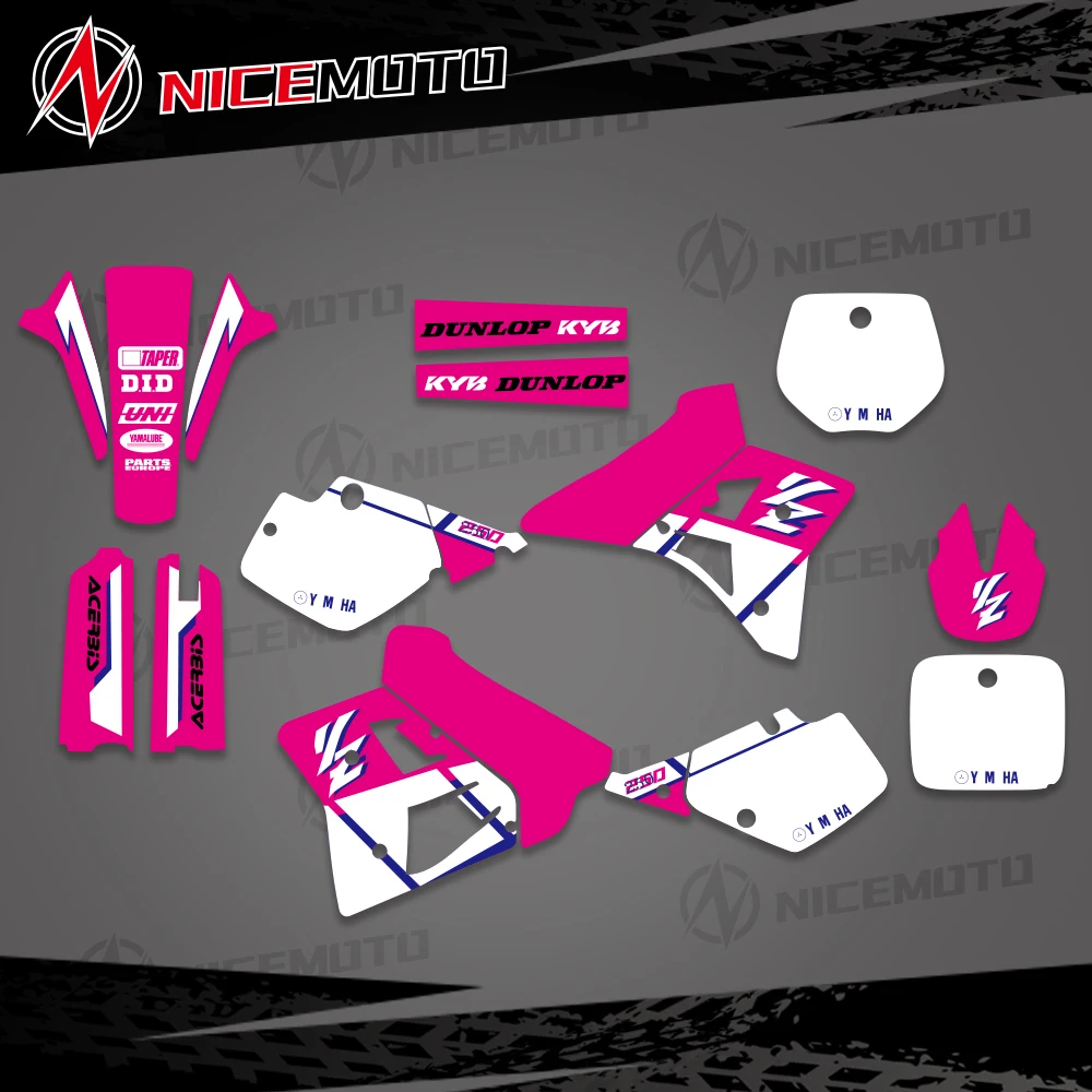 Nicemoto New Team Graphics & Background Decalcomania Sticker Set Per Yamaha Yz 250 250Cc 1991 1992 Personalizzazione Personalizzata
