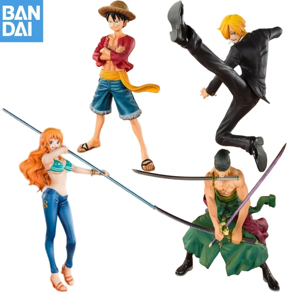 Originale Bandai One Piece Anime Figur Tv 20Th Anniversary Sanji Rufy Nami Roronoa Zoro Action Figur Model Collection Toys Gifts