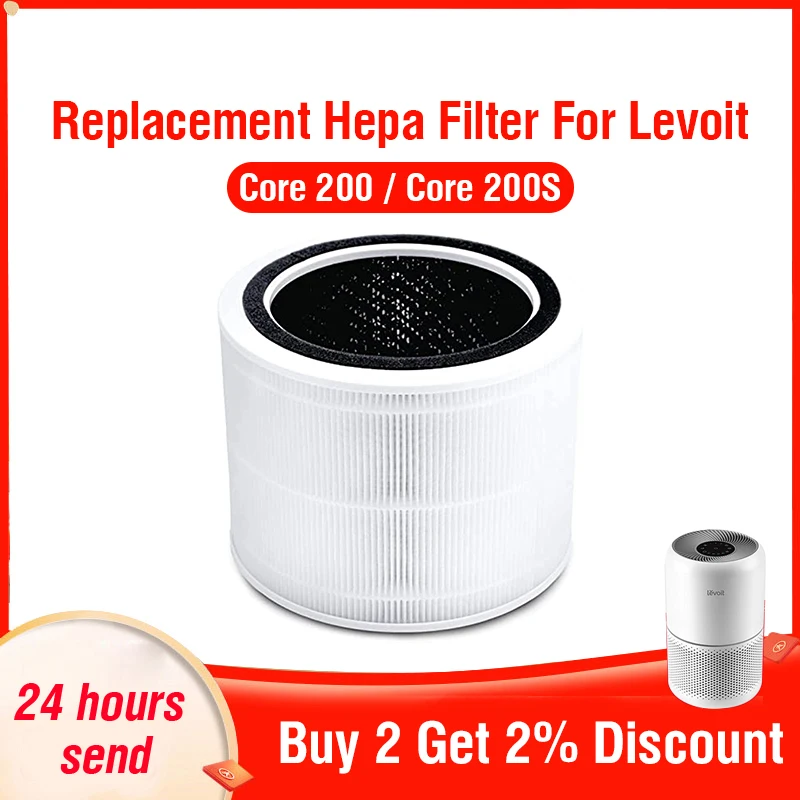 Filtro Hepa Pm2.5 Per Levoit Purificatore D'Aria Core 200 Levoit Filtro A Carbone Attivo Core 200 Levoit Purificatore D'Aria Filtro Core 200
