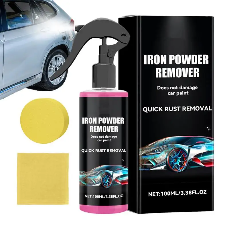 100Ml Car Iron Rust Removal Spray Iron Powder Cleaning Super Rust Remover Spray Car Rust Smacchiatore Con Spugna E Asciugamano