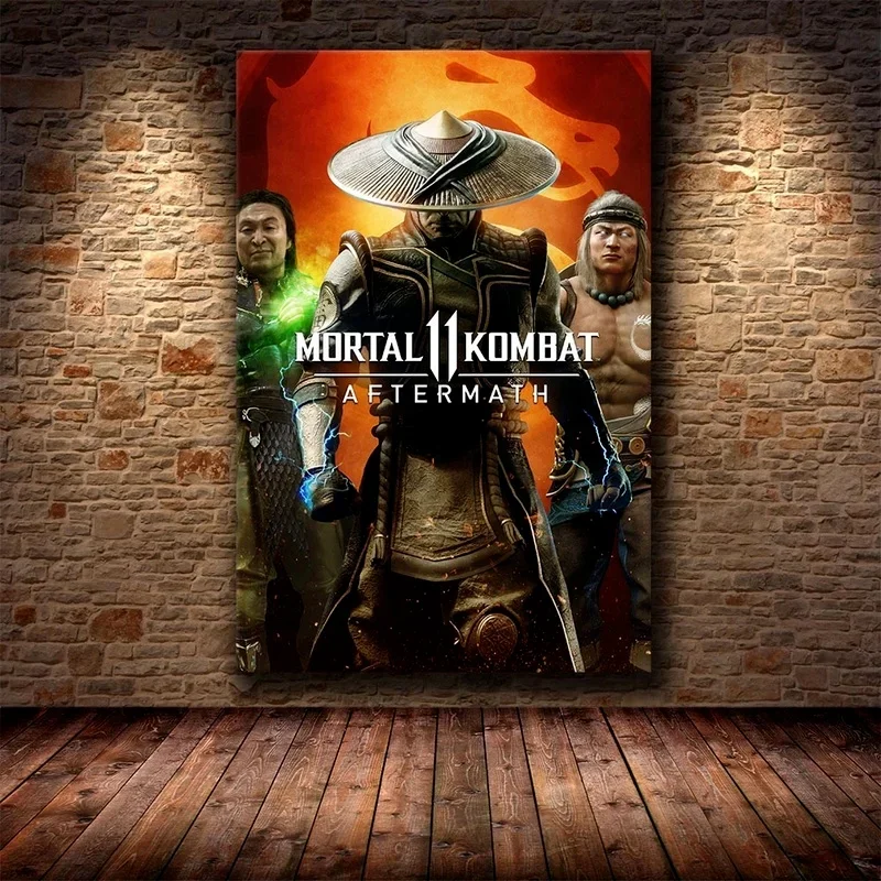 Il Poster Del Gioco Mortal Kombat Decoration Painting Of The On Hd Canvas Canvas Painting Of Mortal Kombat Poster Wall Art Canvas