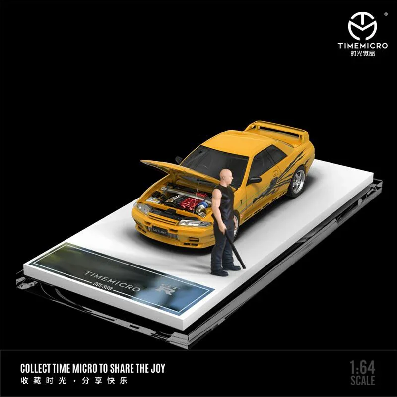 Time Micro 1:64 R32 Fast Furious Wine Red /Yellow Diecast Model Car