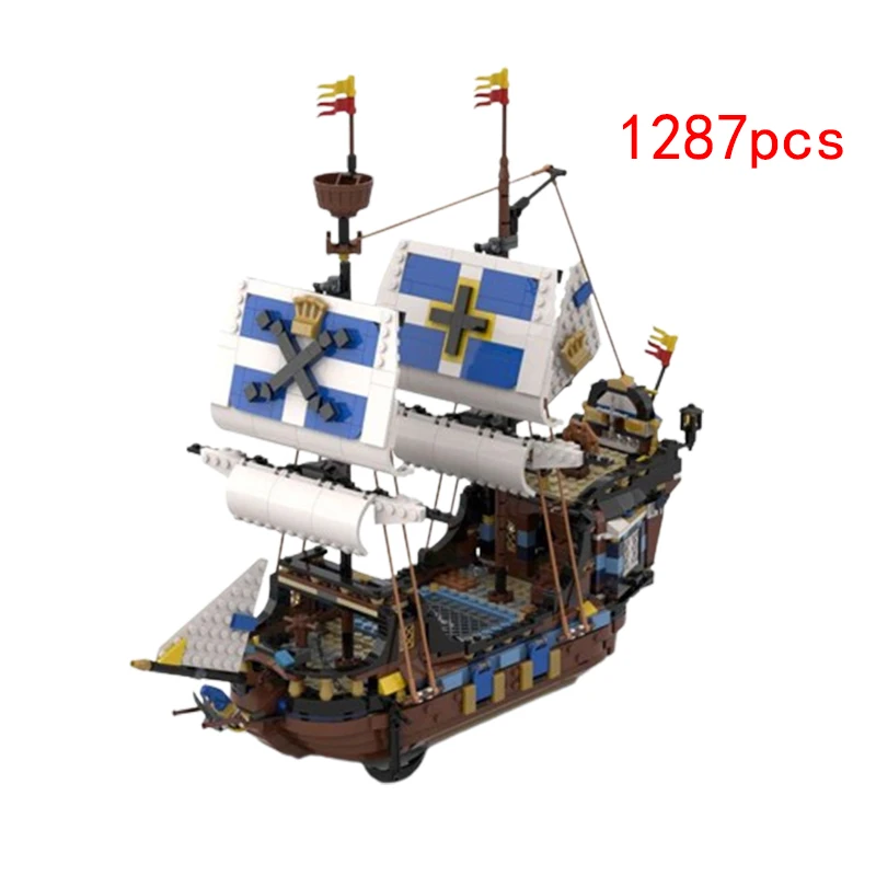 Spot Moc-153784 Empire Fast Pirate Ship Building Piccola Particella Assemblata Building Block Toy 31109 Modello Di Nave Pirata