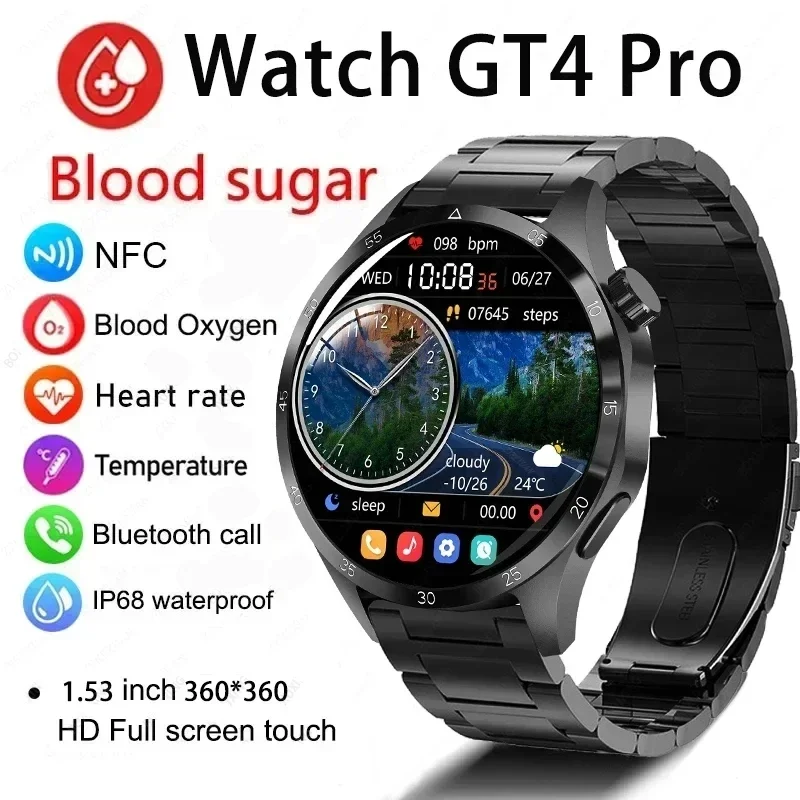 Nuovo Orologio Intelligente Gt4 Pro Aggiornato Beyond Watch 4 Pro Man Women 460*460 Nfc Gps Traiettoria Bluetooth Call Smartwatch 2024 Nuovo