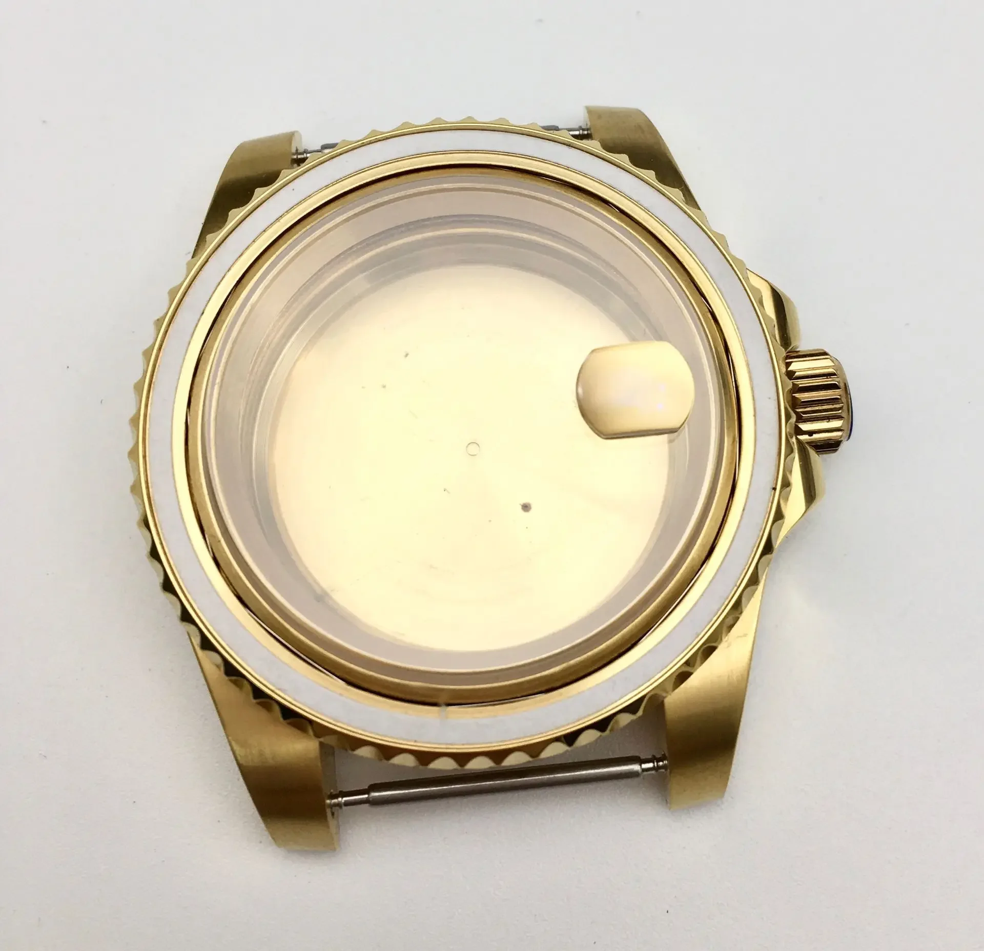 Cassa Dell'Orologio Da 40Mm Cassa In Pvd Dorato Cinturino In Acciaio Inossidabile Vetro Zaffiro Adatto Per Movimento Nh35 36 Per Stile Rolex Seiko Skx