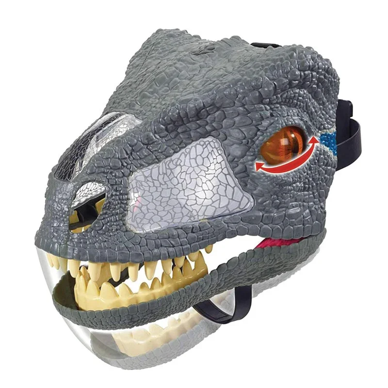 Jurassic World Fmb74 Chomp'N Ruggito Mask Velociraptor Blue Sound Effect Dinosaur Mask Cosplay Dinosaur Action Figures Toys Fmb74