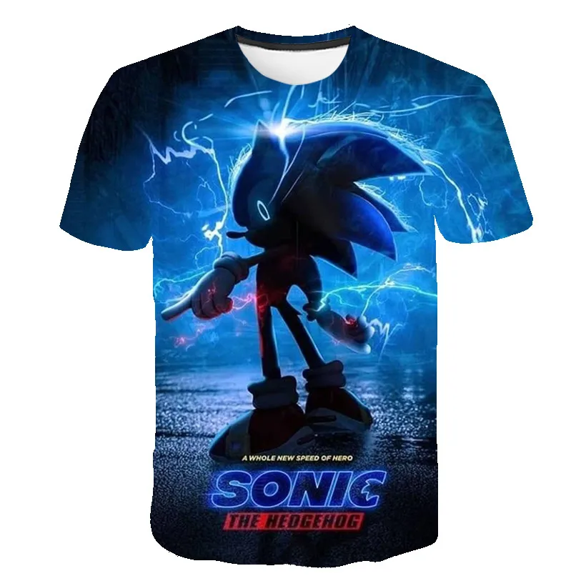 Estate Sonic Cartoon Boy Abbigliamento T-Shirt Per Bambini Cartoon Fashion Boy Sonic Top T-Shirt Estate Asciugatura Rapida A Maniche Corte