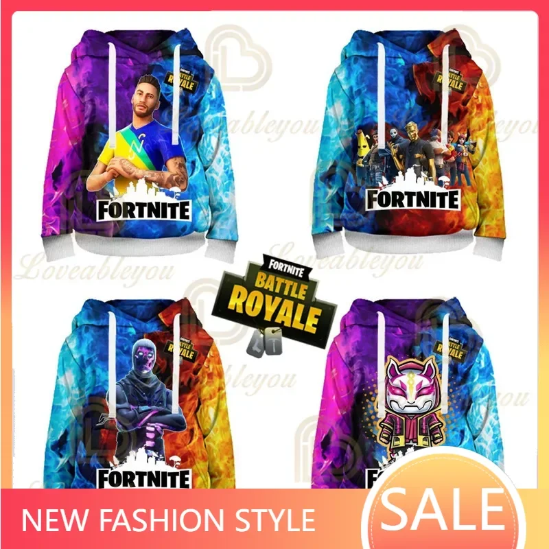 Fortnite Shoot Kids Felpe Hero Battle Royale 3D Print Felpa Con Cappuccio Felpa Ragazzi Ragazze Harajuku Cartoon Jacket Top Teen Clothes