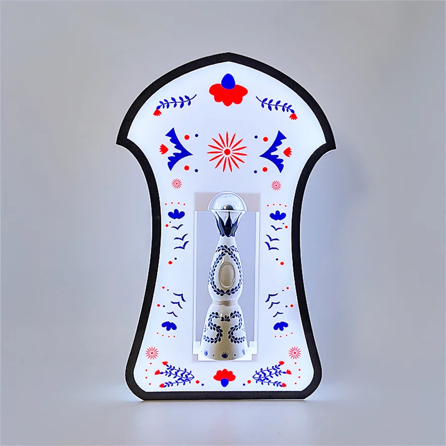 Ricaricabile Acrilico Azul Led Tequila Bottle Presenter Vip Wine Bottle Glorifier Display Portabottiglie In Ceramica