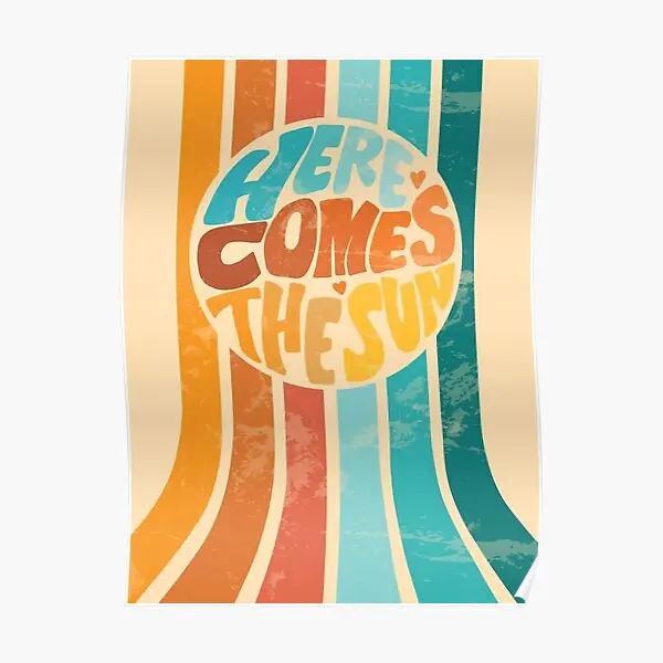 Arriva Il Sole Retro Anni '70 Beatles Art Poster Stampa Murale Decor Decorazione Divertente Pittura Moderna Casa Vintage Senza Cornice