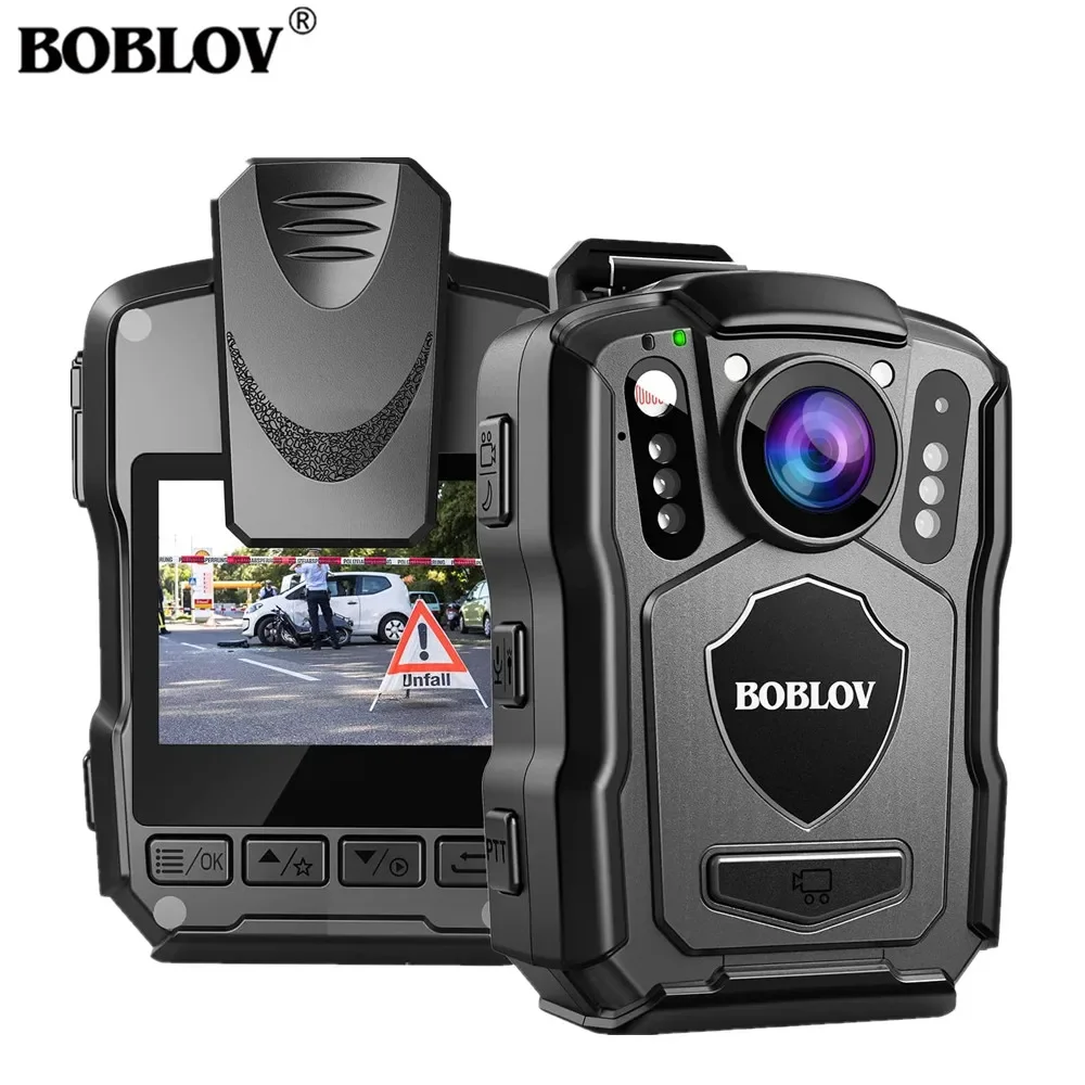Boblov M5 1440P Body Camera 64Gb Registratore Della Polizia 4200Mah Batteria Bodycam Chest Camera Ip67 Impermeabile Mini Body Cam