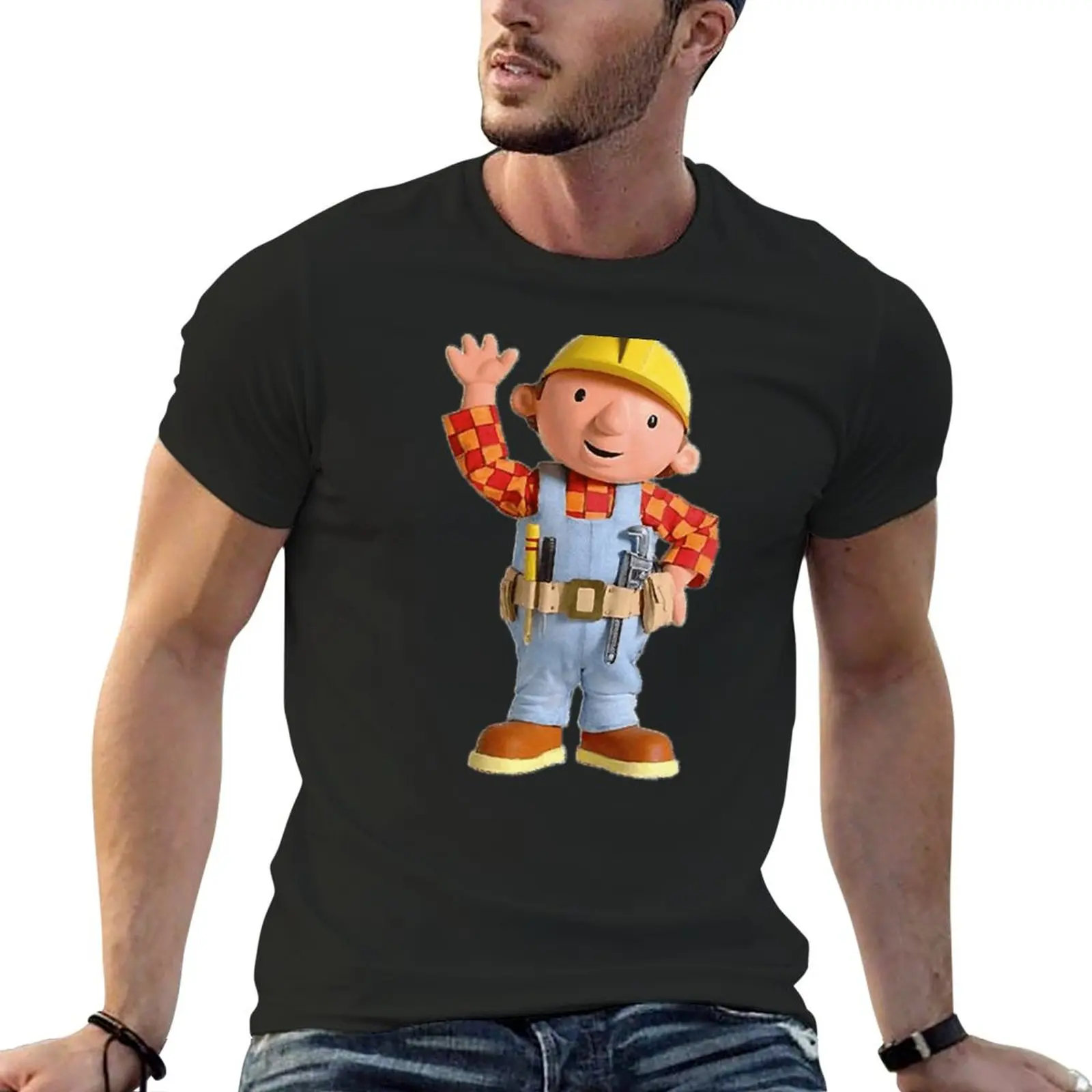 New Bob The Builder T-Shirt Cute Tops Magliette Personalizzate Camicetta Maglietta Oversize Magliette Semplici Da Uomo