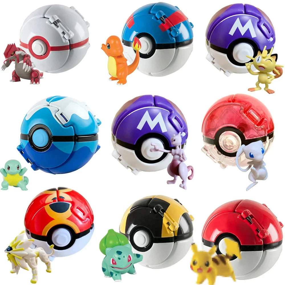 Pokemon Ball Pokeball Anime Figure Pikachu Mewtwo Charmander Regali Per Bambini Compleanno Pokemon Elf Ball Toy Action Model Bulk Buy Lot
