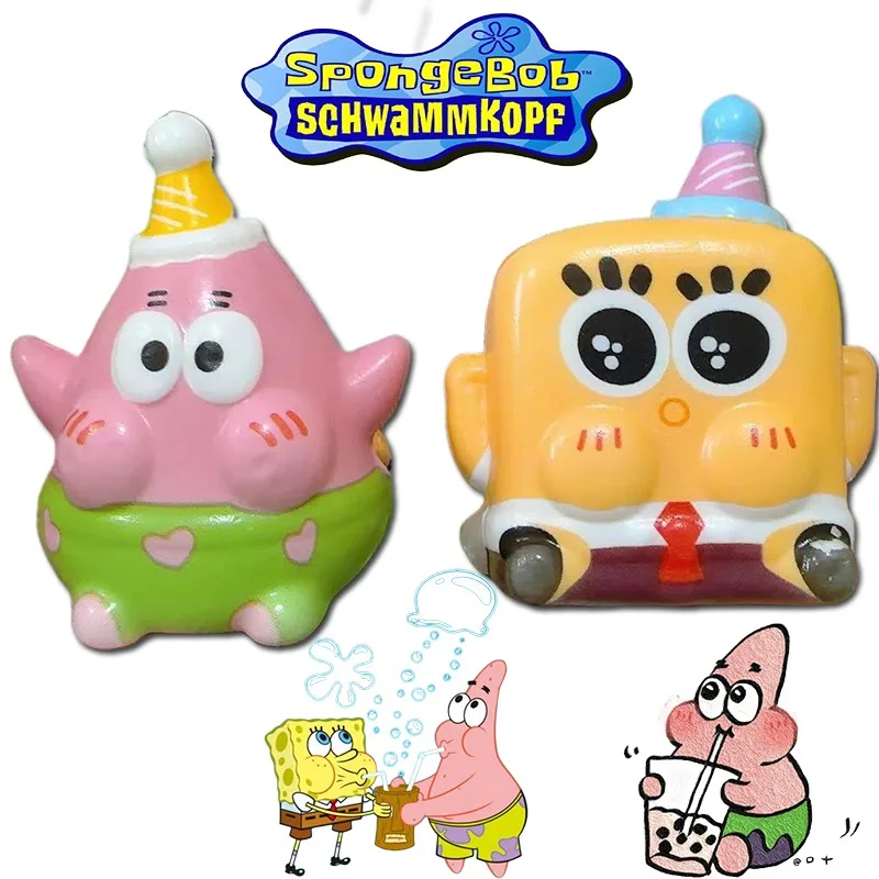 Spongebob Squarepants Pinch Music Patrick Star Cute Slow Rebound Decompression Toys Vent Decompression Sheep Cartoon Ornaments
