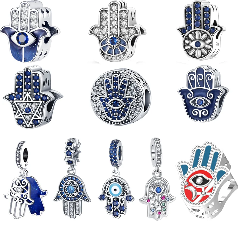 New Fit Original Pandora Bracciale Blue Eye Moon Astronaut The Heart Zircone 925 Silver Beads Handbag Charm Ciondola La Creazione Di Gioielli