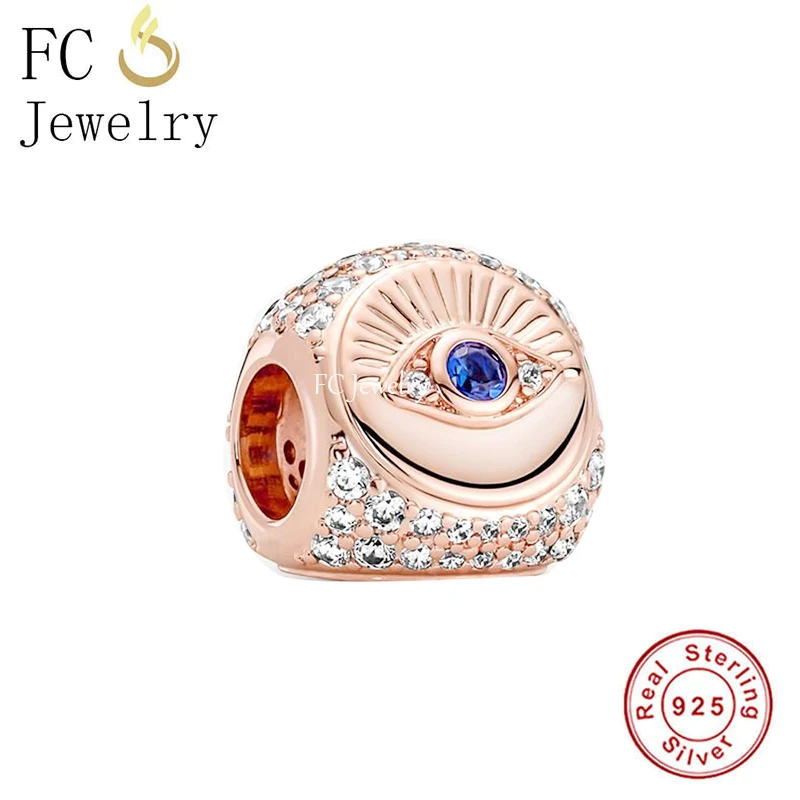 Fc Jewelry Fit Original Pandora Charms Bracelet 925 Silver Devil Eye Hasma Hand Feather Bead For Making Women Berloque 2022 Nuovo