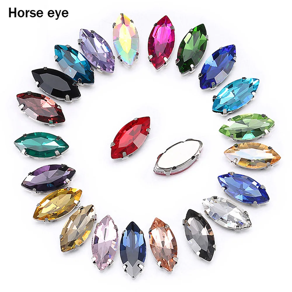 30Pcs Argento Metallo Artiglio Tazza Pietre Tessuto Cristalli Strass Perline Per Cucito Indumento Gemme Mestiere Cucito Strass Per I Vestiti