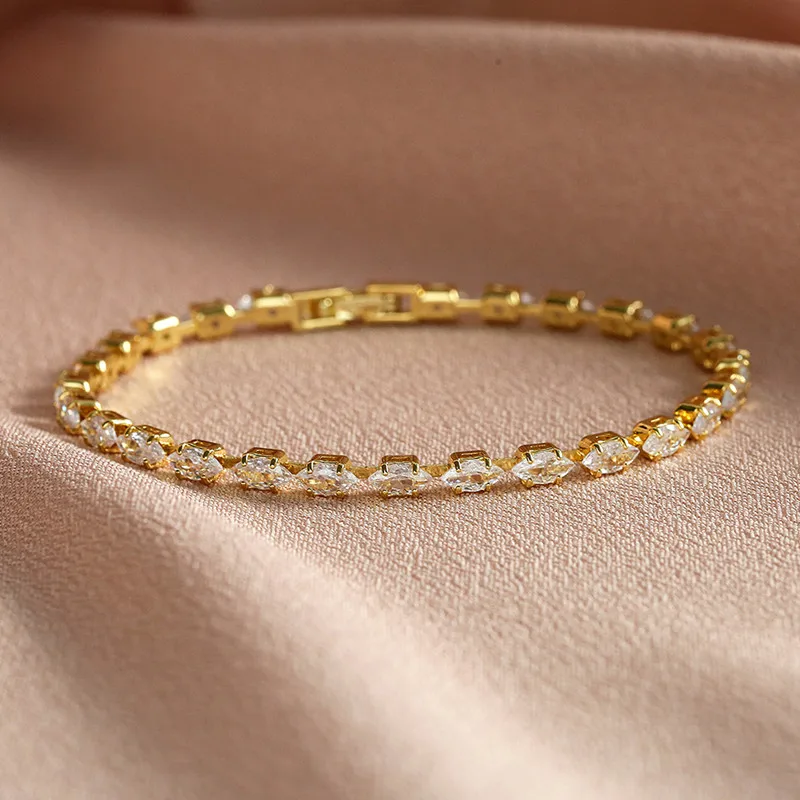 Uilz 4Mm Tennis Bracelet Exquisite Horse Eye Zircon Bracelets For Women Luxury Silver Color Fashion Jewelry Gift Drop Shipping