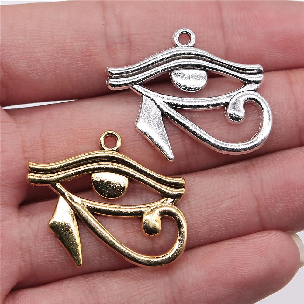 50 Pezzi Fascino Antico Egitto Occhio Di Horus 33X27Mm Pendenti Color Argento Antico Che Fanno Gioielli Fatti A Mano Alla Ricerca Di Gioielli