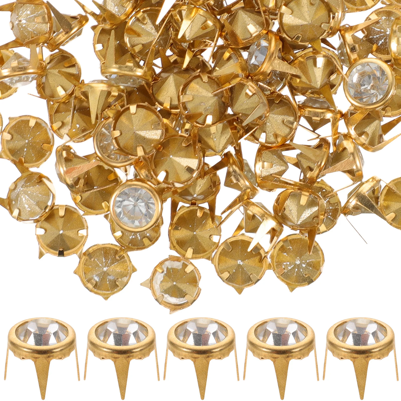 100 Pcs Diamond Rivetti Borsa Spike Studs Decor Forniture Fai Da Te Per Kit Abbigliamento In Metallo