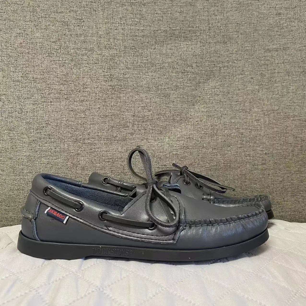 Sebago Men Homme Authentic Docksides Shoes Leather Moc Toe Lace Up Boat Shoes X405