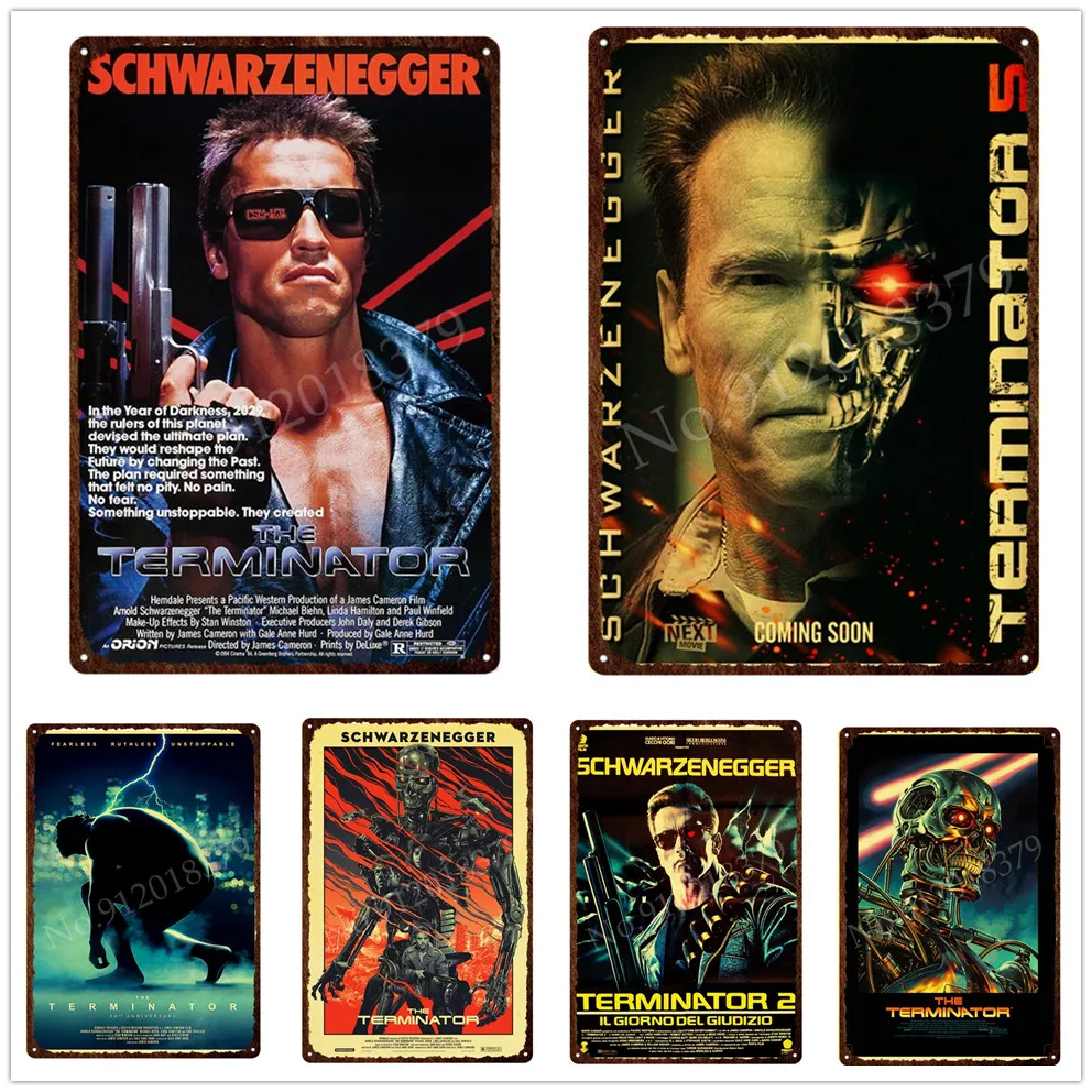 The Terminator Movie Metal Poster T-800 Alexander Schwarzenegger Iron Painting Home Wall Art Targa Decorativa Targa In Latta 30X40Cm