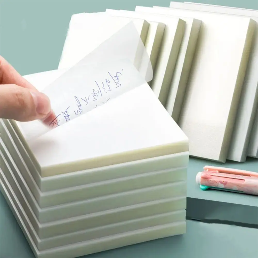 Materiale Pet Sticky Notes Scrapes Stickers Sticky Trasparente Simple Note Paper Incollato Memo Pad Impermeabile Pocketbook