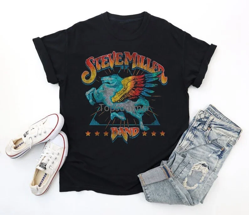 T-Shirt In Cotone A Maniche Corte Steve Miller Band B5322